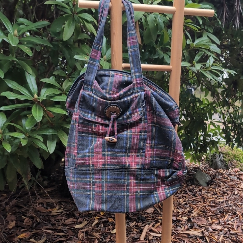 Gitano Plaid Tote Bag - Red, Blue, Greenp